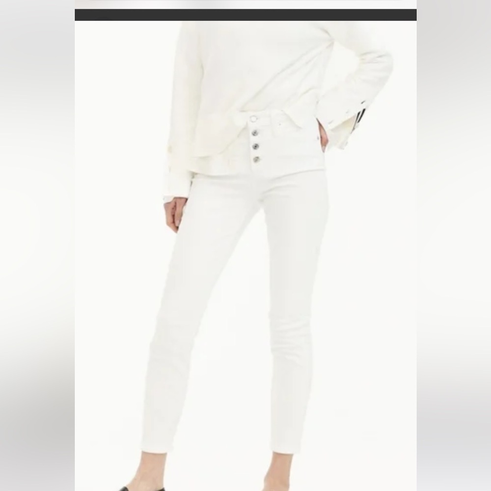 J. Crew White High-Rise Toothpick Jeans